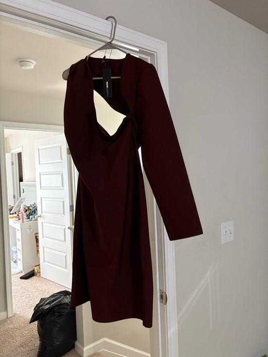 Fashion Nova Dresses & Skirts - Elegant Chocolate Brown Cutout Long Sleeve Dress